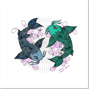 Koi fish Pisces Posters and Art